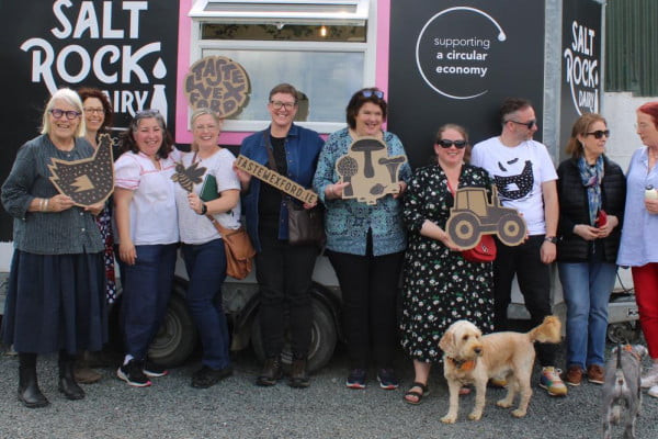 Group in front of Salt Rock Dairy truck