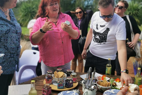 Grass Roots tour tasting seasonal jams and chutneys